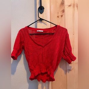 Red Zara top